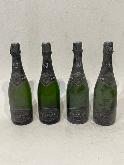 CHAMPAGNE Four (4) bottles - Champagne brut Cramant Grande reserve, Blanc de blancs,...