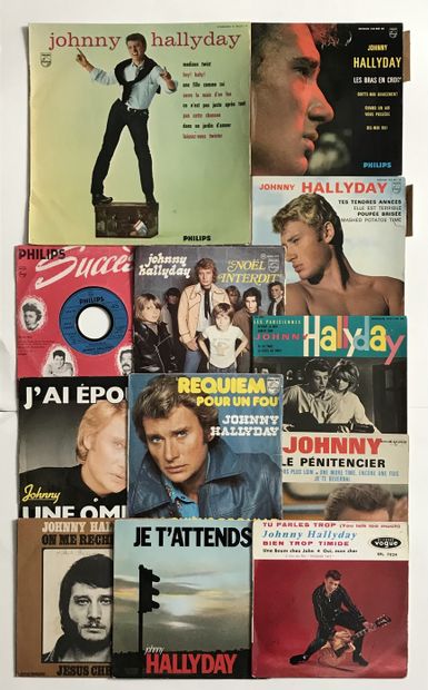 Chanson française Douze disques 25 cm/Ep/45T - Johnny Hallyday 
VG à EX; VG à EX