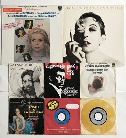 Chanson française Huit disques 33T/Ep/45T - Serge Gainsbourg 
VG à EX; VG à EX
