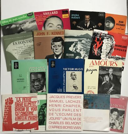 Poesie Seize disques Ep/45T – Poésie, littérature et humour 
dont flexis
VG à EX;...