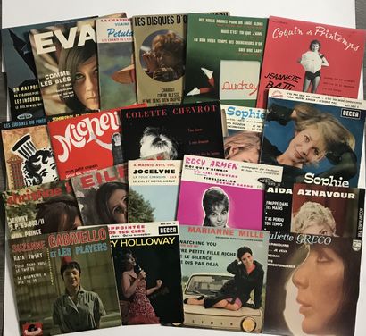 Chanson française Vingt disques Ep/45T – Chanteuses françaises 60's
VG à EX; VG à...