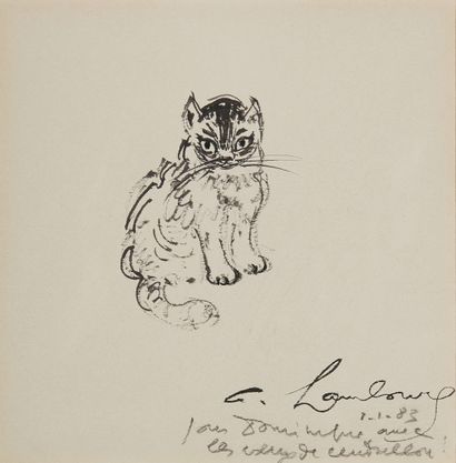 null André HAMBOURG (1909-1999)
Le chat
Plume et encre de Chine, signée en bas à...