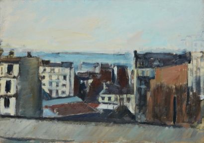 null Georges PACOUIL (1903-1996) 
Vue des toits de Paris
Huile sur toile
46 x 65...
