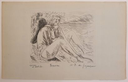 null André DUNOYER DE SEGONZAC (1884 - 1974)
"Pomone assise"
Eau-forte sur papier...
