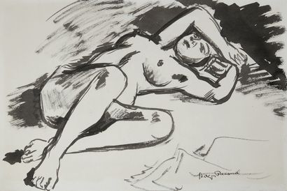 null Georges PACOUIL (1903-1996)
Nu couché 
Pinceau et encre, signé en bas à droite
32...