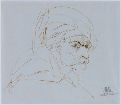 Emile DUPONT( XIXe) "Portrait d'Homme au Turban"

Encre bistre

19,5 x 22,5cm
