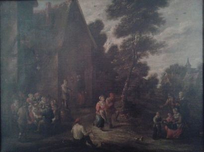 Ecole de TENIERS David dit Le Jeune (1610 – 1690) "La fête de village" 

Huile sur...