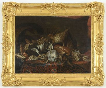 null ECOLE ITALIENNE du XVIIe siècle 

"Coquillages sur un tapis" 

Huile sur toile

75,5...