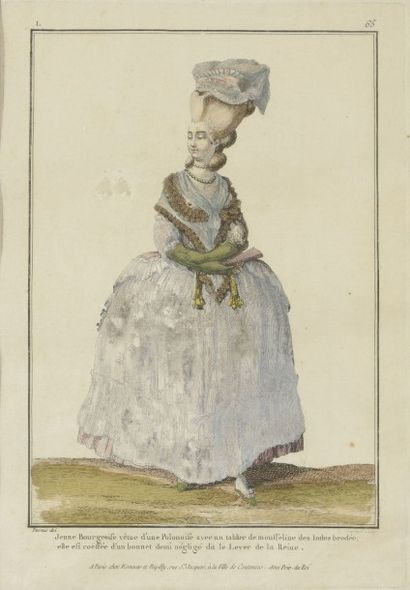 null Dans le goût du XVIIIe siècle, suite de cinq gravures 

"Dame habillée en grand...