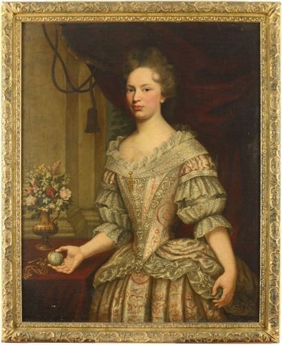 null ECOLE FRANCAISE Vers 1700

"Portrait de femme présentant une montre"

Huile...