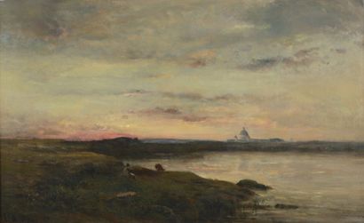 Louis LATOUCHE (1829-1884) "Bord de mer" 

Huile sur toile (rentoilée), signée en...