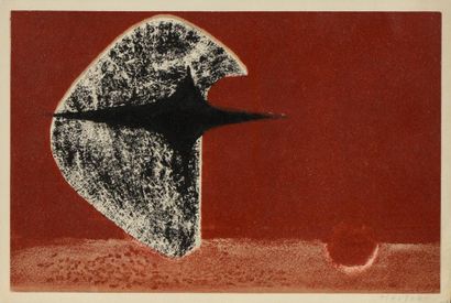 Jean PIAUBERT (1900-2002) "Sans titre" Lithographie en couleur sur papier. Signée...