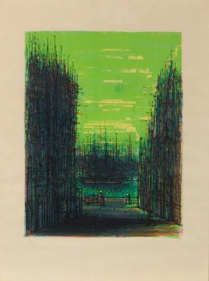 Jean CARZOU (1907-2000) "Lumière sur la mer" lithographie en couleur, signée et datée...