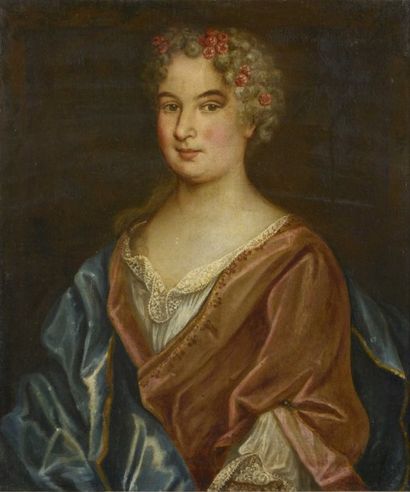 null Ecole Française du XVIIe siècle, "Portrait d'une Femme de Qualité", huile sur...