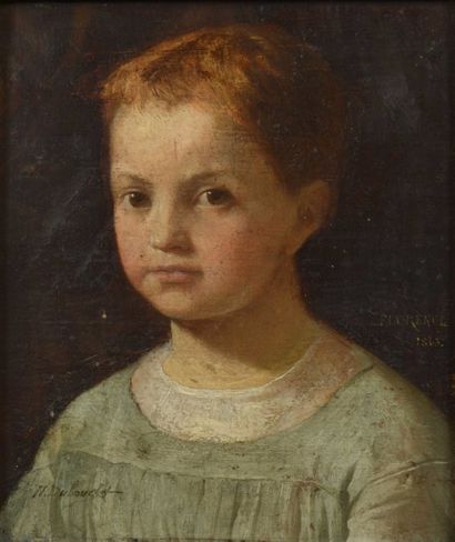 null H. DUBOUCHET (1833-1909) "Portrait de Jeune fille" Huile sur panneau. Signée...