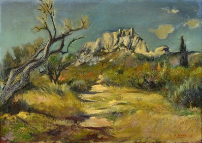 null Antoine SERRA (1908-1995) "Paysage de la sainte Victoire", huile sur toile,...