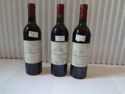 3 bouteilles de Fiefs de Lagrange, 1988,...