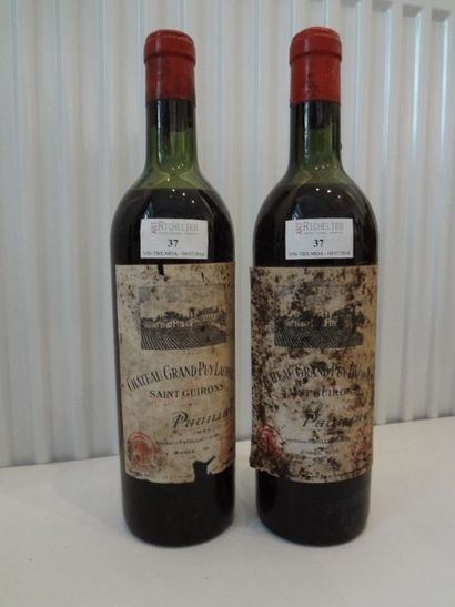 2 bouteilles de Château Grand-Puy-Lacoste,...