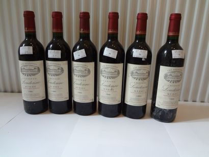 null 6 bouteilles de Château Loudenne, 1999, étiquettes très légèrement tâchées,...
