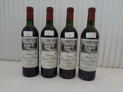 null 4 bouteilles de Château Clément-Pichon, 1986, niveau deux légèrement bas, deux...