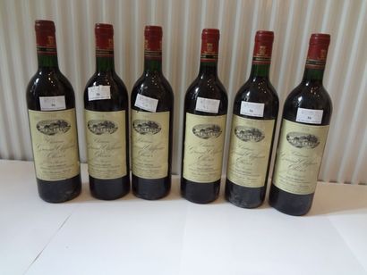 null 6 bouteilles de Grand Clapeau Olivier, 1990, niveau deux bas goulot, étiquettes...