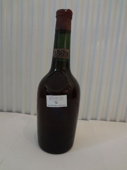 null 1 bouteille de Cognac, 1869, J.G.Monnet, niveau: 5,5cm, sans étiquette, colerette...