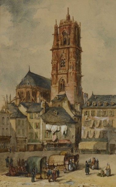 VILLERET François Etienne (1800-1866) « Cathédrale de Rodez »

Aquarelle, signée...