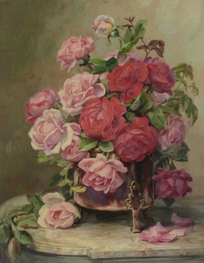 LOUPPE Léo (1869-XXe) « Bouquet de roses »

Huile sur toile, signée en bas à droite

41,5...