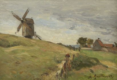 GUILLEMET Antoine (1843-1918) "Le moulin, paysage breton"

Huile sur panneau, signée...