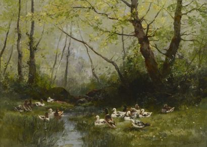 MATIFAS Louis Rémi (1847-1896) « Canards près du ruisseau »

Huile sur toile, signée...