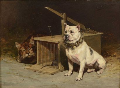 DE PENNE Olivier (1831-1897) « Le piège à souris, un intérêt commun »

Huile sur...