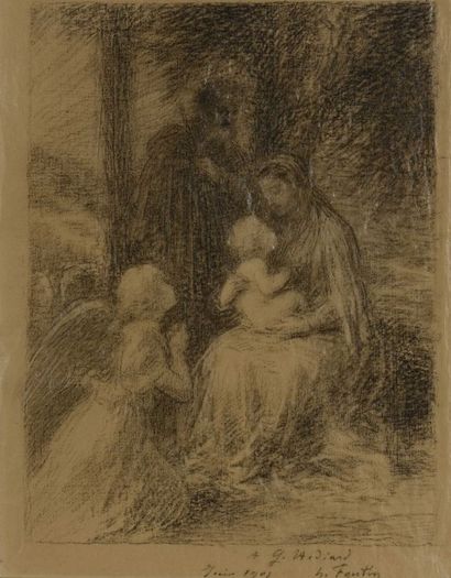 FANTIN-LATOUR Henri (1849-1904) 

« Repos de la Sainte Famille »

Crayon lithographique...