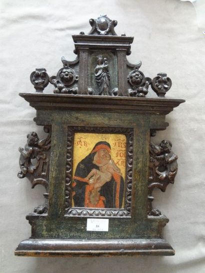 null Ecole française de la fin du XIXe siècle 

"Vierge à l'enfant" 

Huile sur panneau...