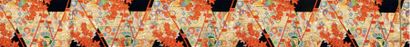 null Obi,Japon,début XXème siècle,lampas,fond satin noir,décor broché en soie polychrome,fil...
