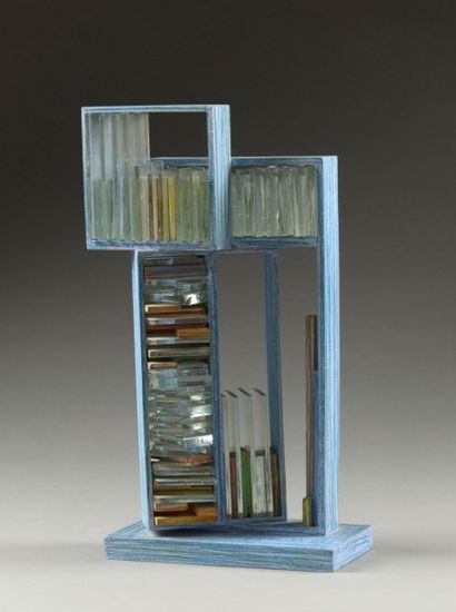 null Gérard KOCH (1926) "Colorature bleue", sculpture, technique mixte et verre,...