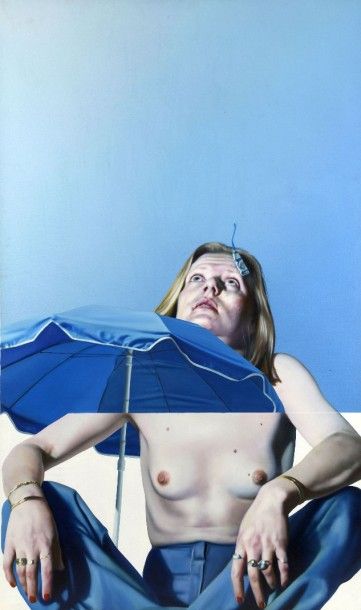 null Istvan SANDORFI (1948-2007) "Anne" Acrylique sur toile, signée, datée "ferier75"...