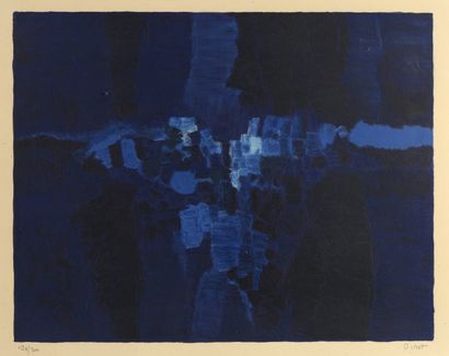 null Roger-Edgar GILLET (1924-2004)

"Composition en bleu"

Lithographie, signée...
