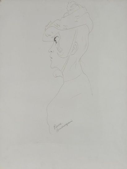 null Pierre AMBROGIANI (1907-1985)

"Portrait au chapeau "

Encre, signée en bas...