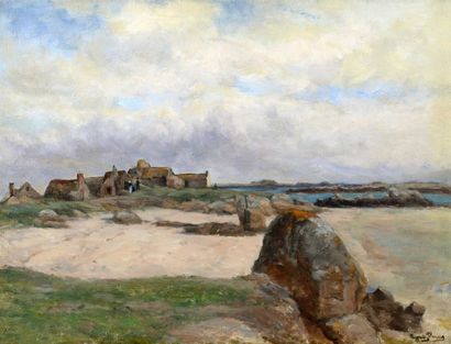 FLAMENG Auguste (1843-1893) FLAMENG Auguste (1843-1893)

"Village en bord de mer"

Huile...
