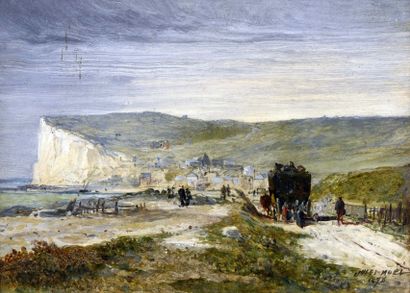 NOEL Jules (1810-1881) NOEL Jules (1810-1881)

« L'arrivée de la calèche au Tréport »

Huile...