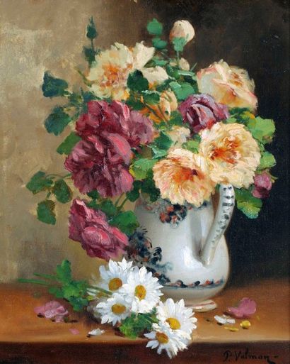 CAUCHOIS Eugène Henri (1850-1911) CAUCHOIS Eugène Henri (1850-1911) 

"Roses au pichet"

Huile...