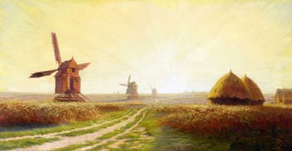 GUERY Armand (1850-1912) GUERY Armand (1850-1912)

"Les moulins de Caurel, coucher...