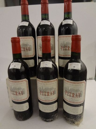 null 6 bouteilles, Château Pitray, 1997, Côtes de Castillon