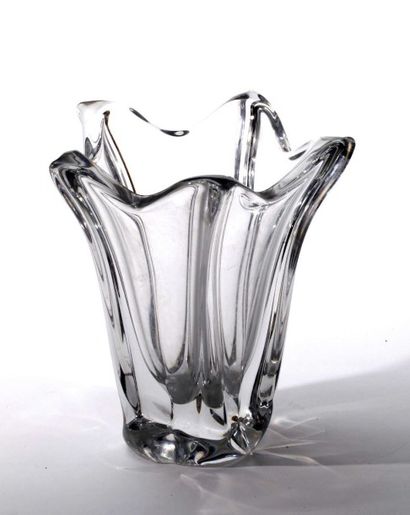 null DAUM France - Deux vases en pâte de cristal, H.: 30 cm (égrenures à la base...