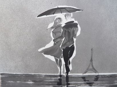 WONG WA (né en 1953) WONG WA (né en 1953)

Série Paysage de Paris "Couple à la tour...