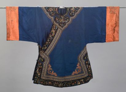 null Veste informelle de femme Han, Chine, dynastie Qing, circa 1900, taffetas bleu,...