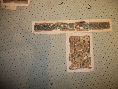 null Deux fragments de tapisseries coptes, Egypte, Fayoum, VI-VIIIème siècle, bande...