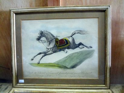 null D'après Horace VERNET (1789-1863) "Etude de chevaux au galop", deux gravures...