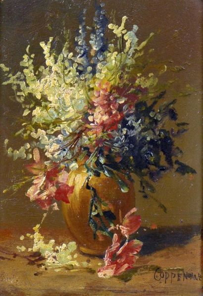 COPPENOLLE Edmond Van (1846-1914) "Lilas" et "Bouquet champêtre" 

Deux huiles sur...