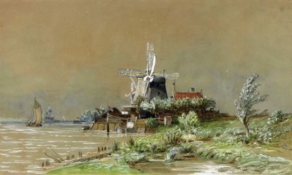 ANASTASI Auguste Paul Charles (1820-1889) « Moulins à Wilhemdorp »

Plume, aquarelle...